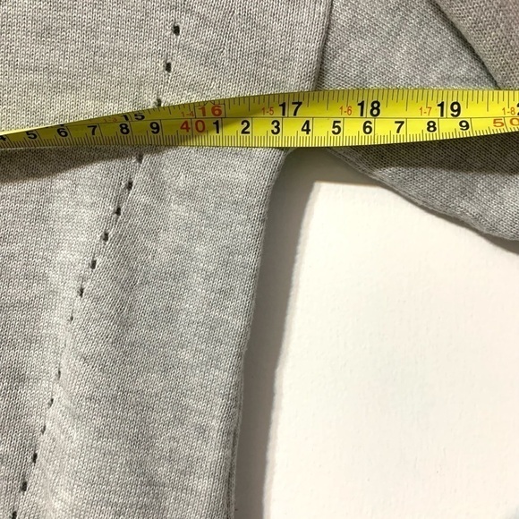 Stitches & Stripes Fringe Gray Knit Sweater open back distressed bohemian small - Picture 5 of 7